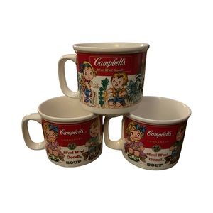 Set of 3 Rare Campbell's Soup Mugs VTG 1993 - Incl. Gardening Kids - by Westwood